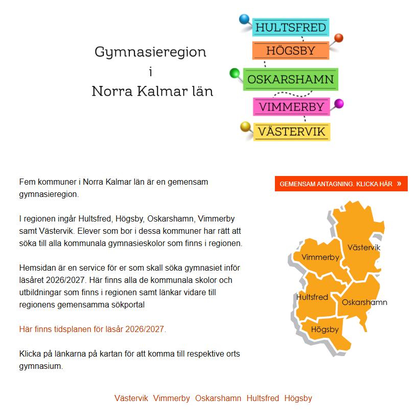 Bild med information gällande vår gemensamma ansökningsportal.