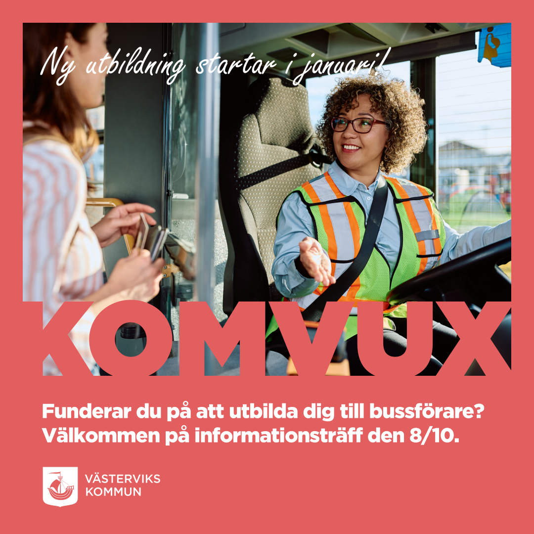 Bilden visar en kvinnlig bussförare som pratar med en kvinnlig resenär