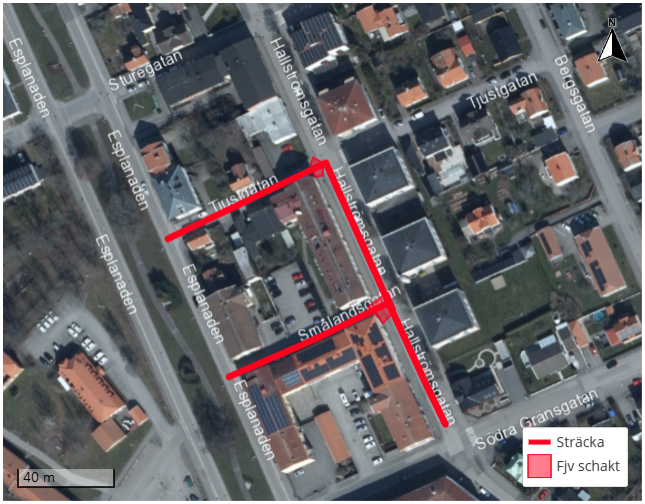 Avstängning fordonstrafik och parkering Hallströmsgatan, Tjustgatan och Smålandsgatan i Västervik
