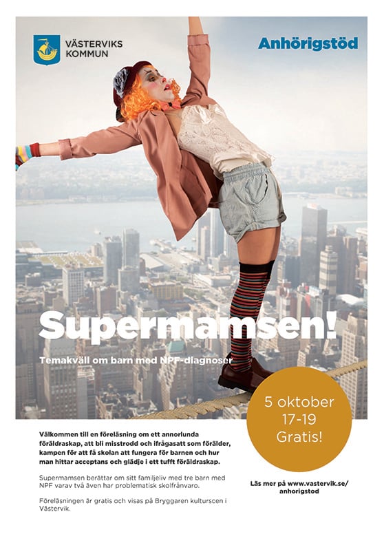 Bild på affischen om supermamsen