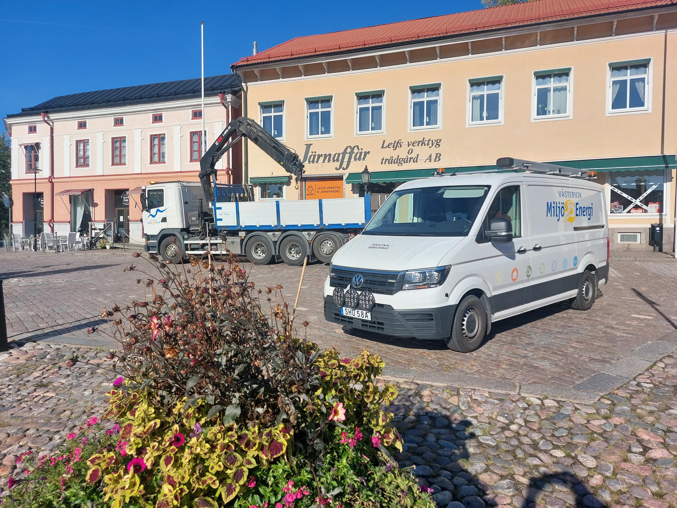 Arbetsplatsen på Gamleby torg.