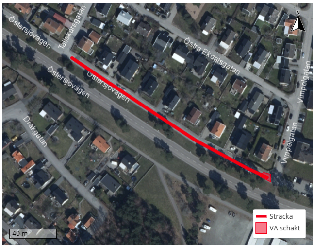 Sträckan mellan Vimpelgatan och tallskärsgatan avstängd för motorfordon