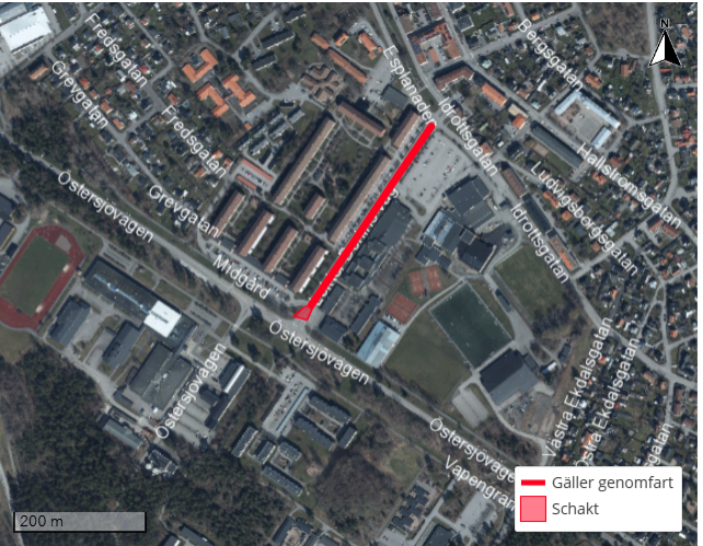 Vägavstängning Lektor Berlins väg i Västervik