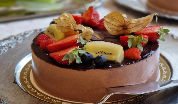Bild på en chokladtårta.