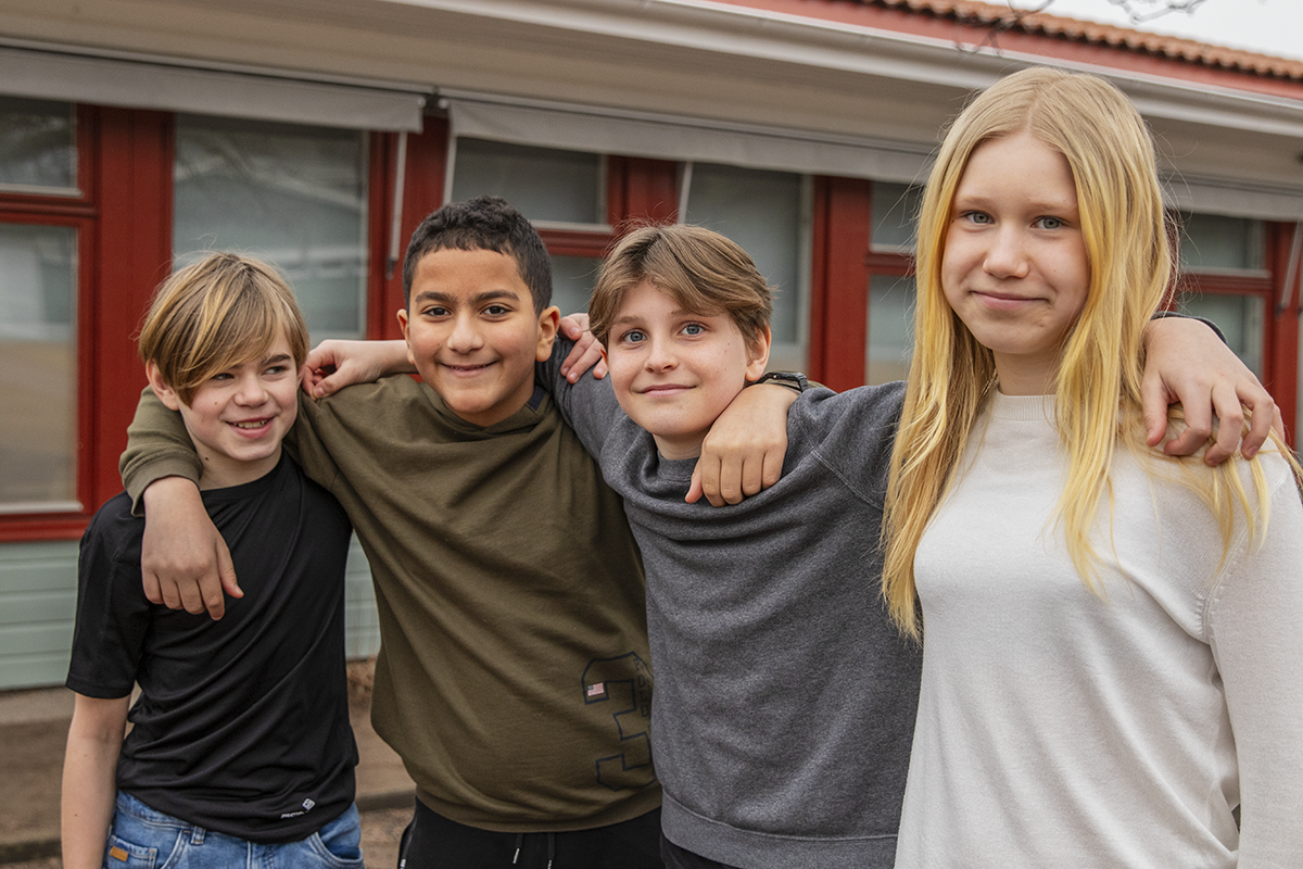 Måns, Wisam, Gustav och Sille.