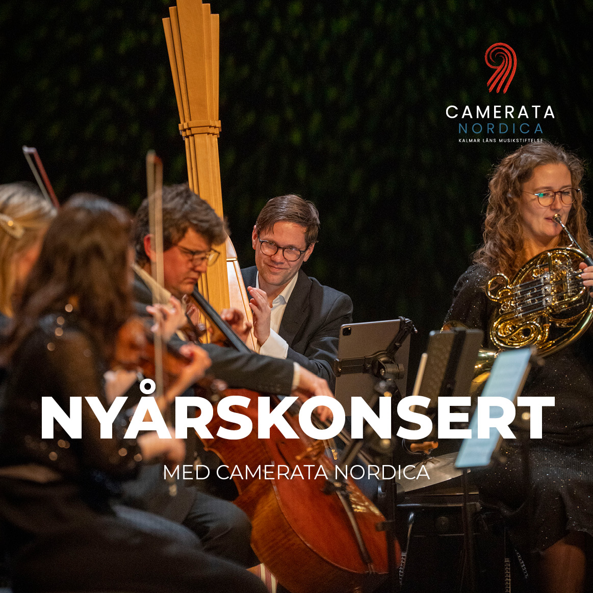 Vi ser människor som spelar klassiska instrument