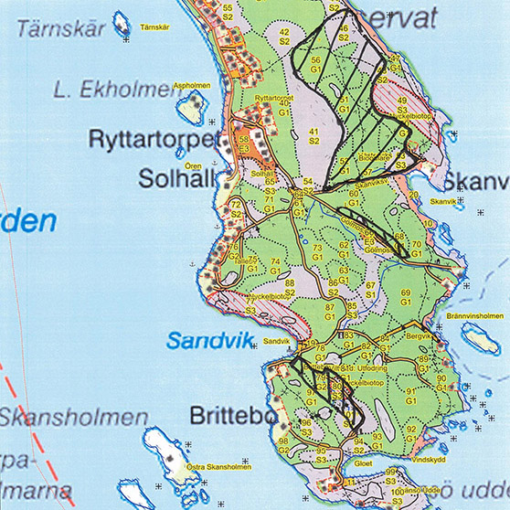 Karta över Gränsö.