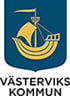 Logotyp i färg med centrerad text
