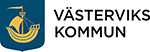 Logotyp för Västerviks kommun med text till höger