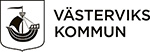 Logotyp för Västerviks kommun i svart med högerställd text