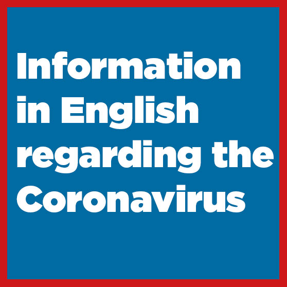 Information in English and other languages about the spreading of the Corona virus