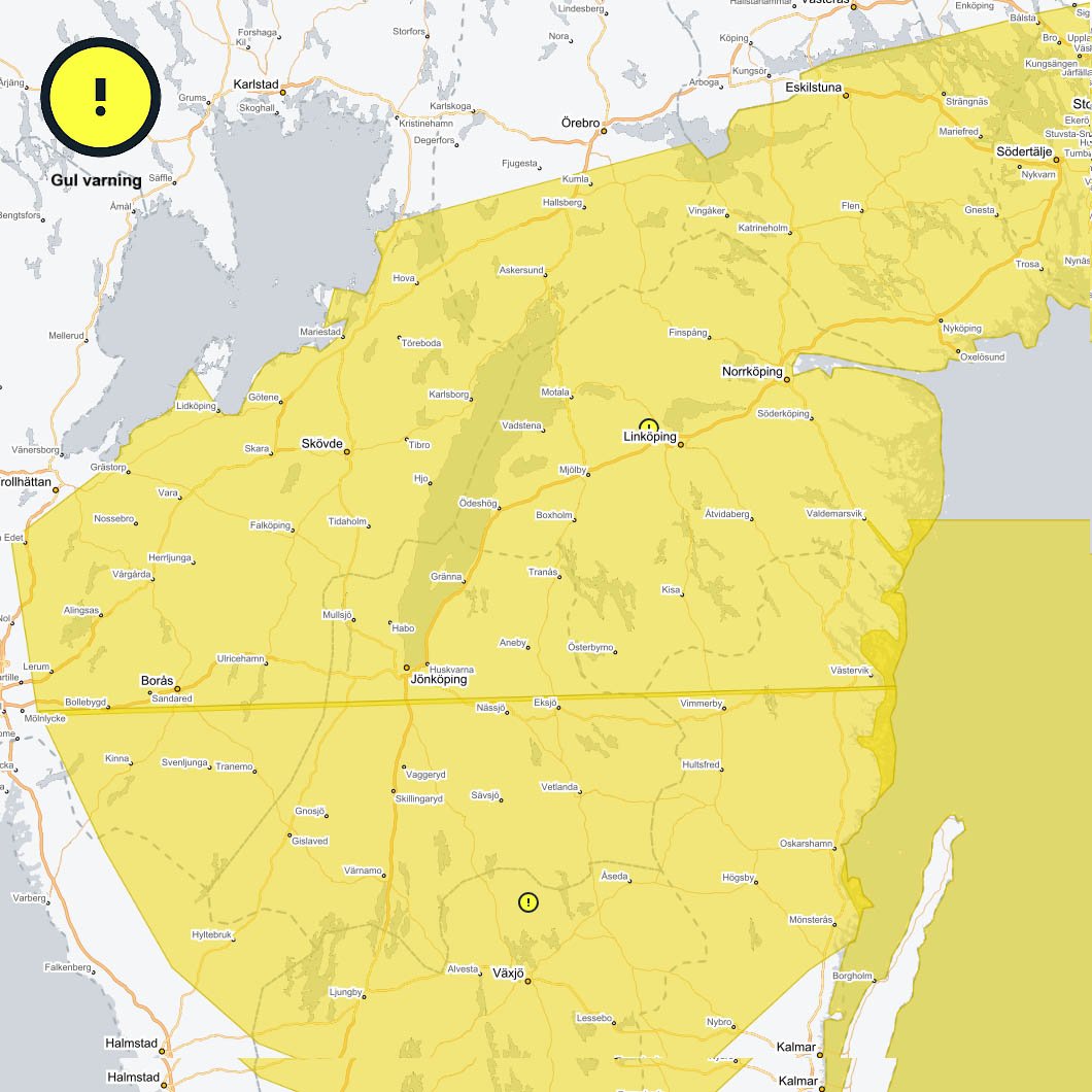 gul vädervarning plötslig ishalka 20241203