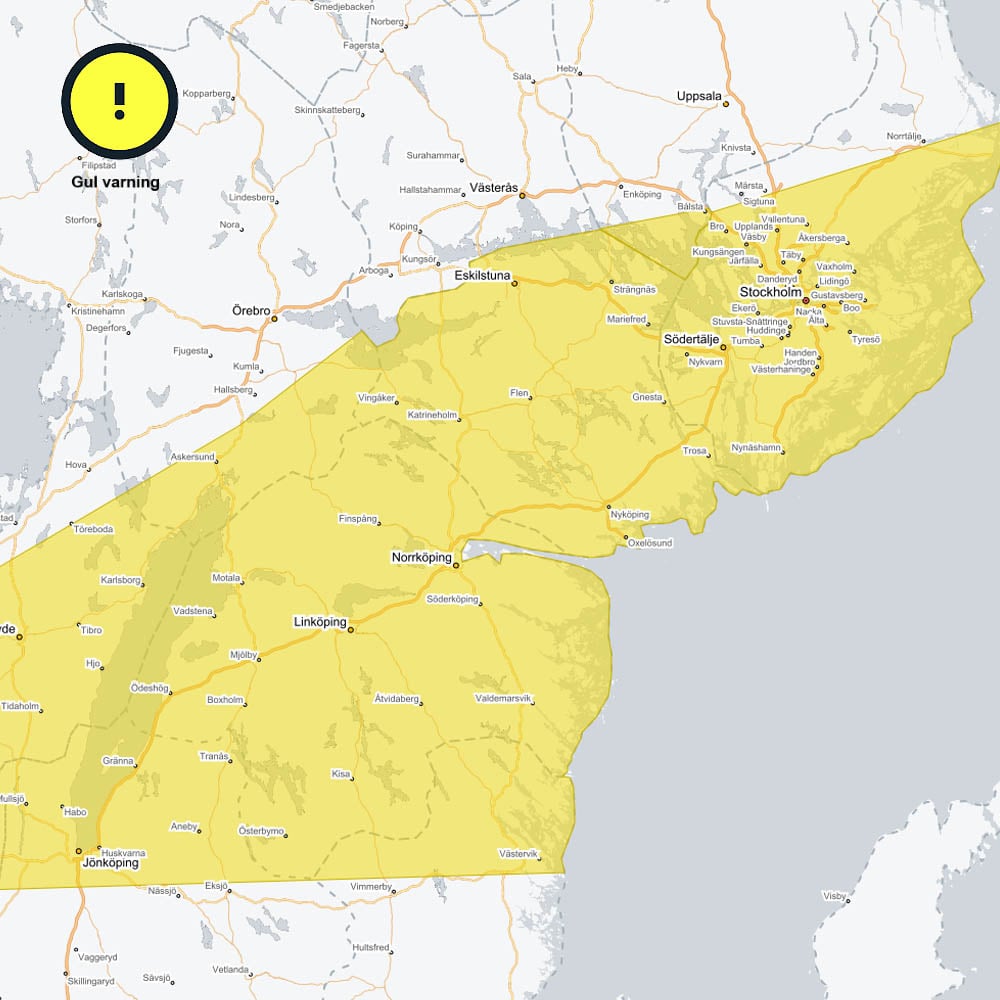 gul vädervarning plötslig ishalka 20241203