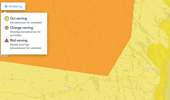 område orange vädervarning 2 april 2024