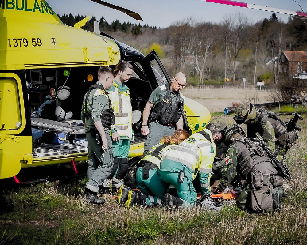 bild från sjukvårdsövning 24 på västkusten, foto Försvarsmakten