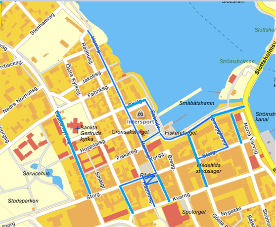 karta 1 avstängda gator Västervik Triathlon 2018