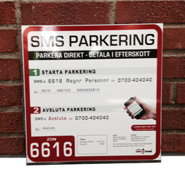skylt sms-parkering